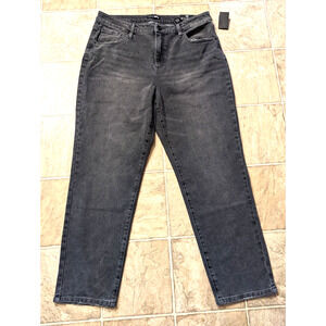 New Fashion Nova sz 16 Say What You Mean Mom Jeans gray black 2647
